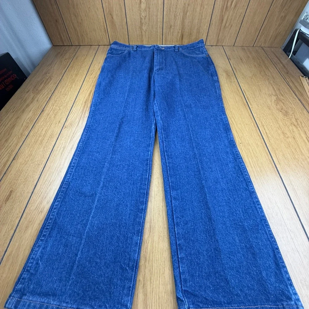 Wrangler 936PWD Cowboy Cut Slim Fit Jeans Mens 38x29 Blue Indigo Denim Straight